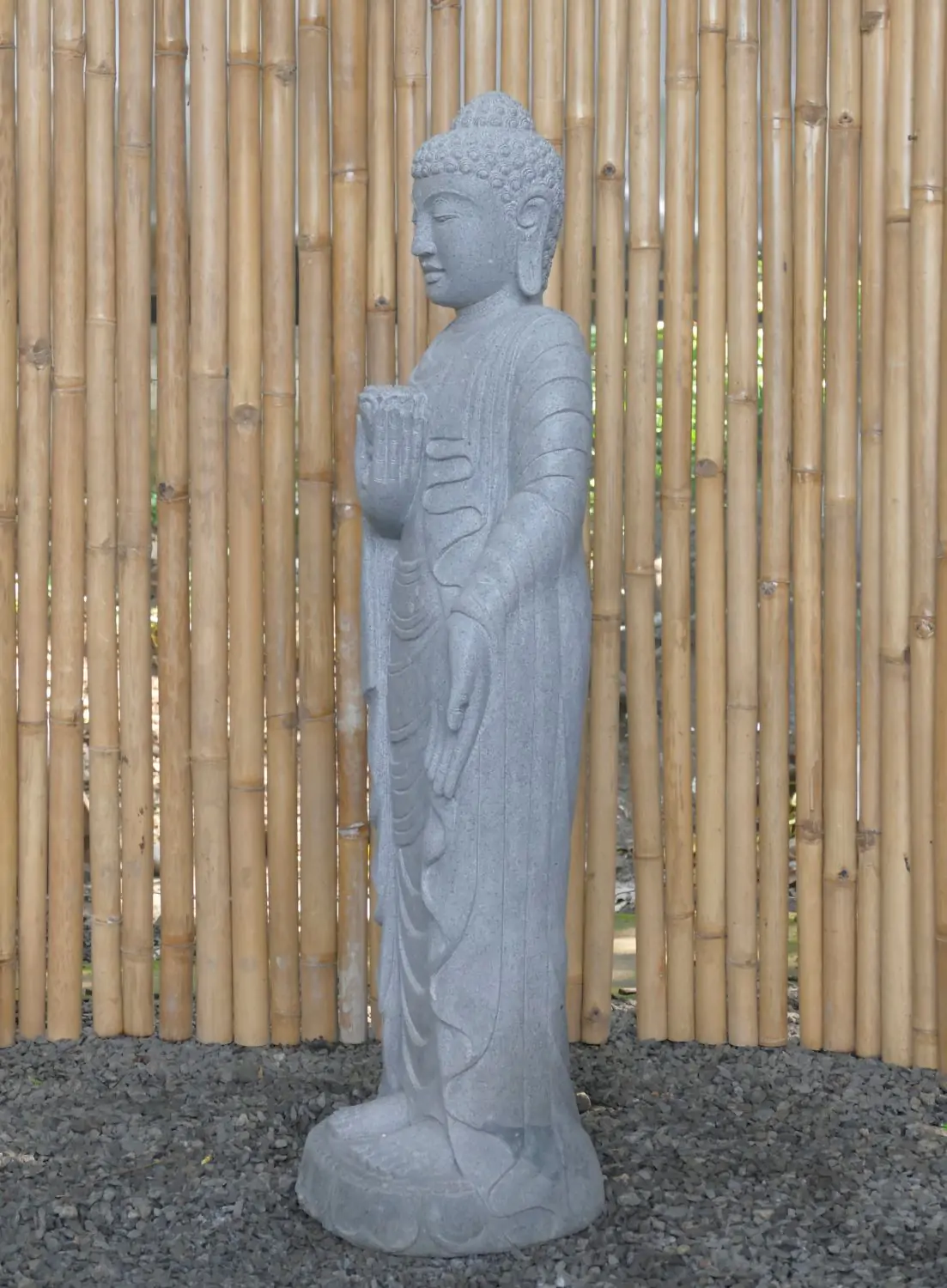  Product image 2 of the product “Standing Buddha with Lotus Flower, ca. 123 cm H ”